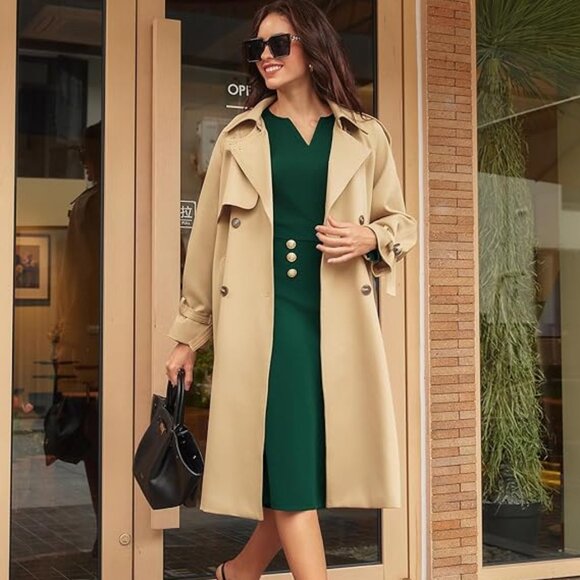 Grace Karin Dresses & Skirts - NWT GRACE KARIN XL Henly V-Neck Dress Business Sheath Long Sleeve Midi 2025 Fall